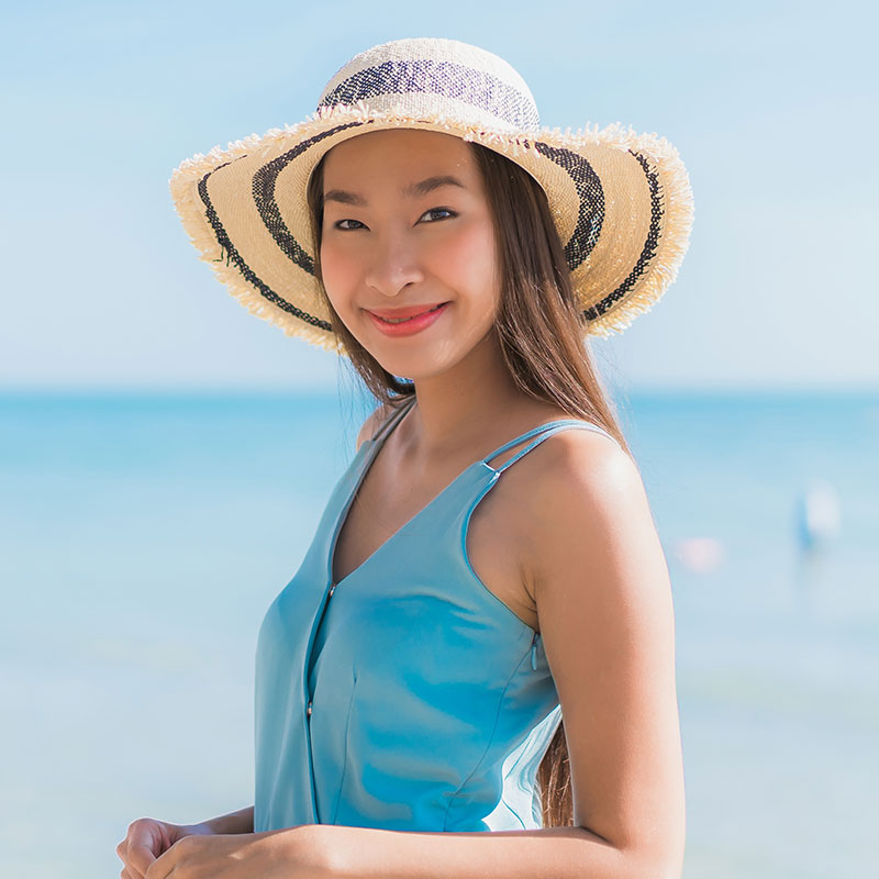 portrait beautiful young asian woman happy smile